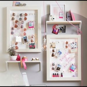 Pottery Barn Teen Fairy Lights Cable Frame With Dry-Erase Board, White Wash